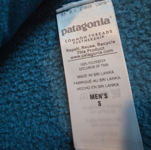 Men's Patagonia Better Sweater Zip Vest Underwater Blue Fleece Zip Sall Small - Picture 10 of 14